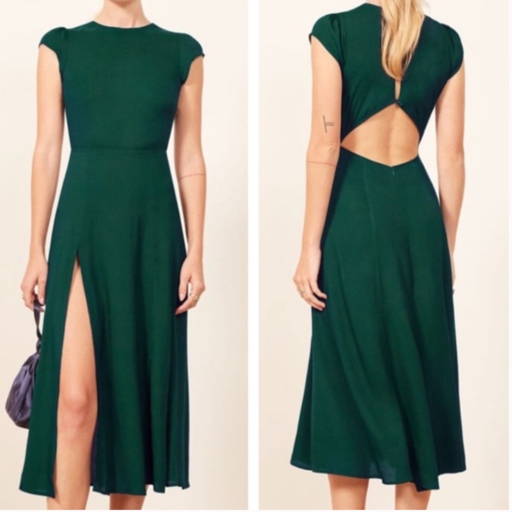 COPY - Reformation Gavin dress in Emerald Green size 4